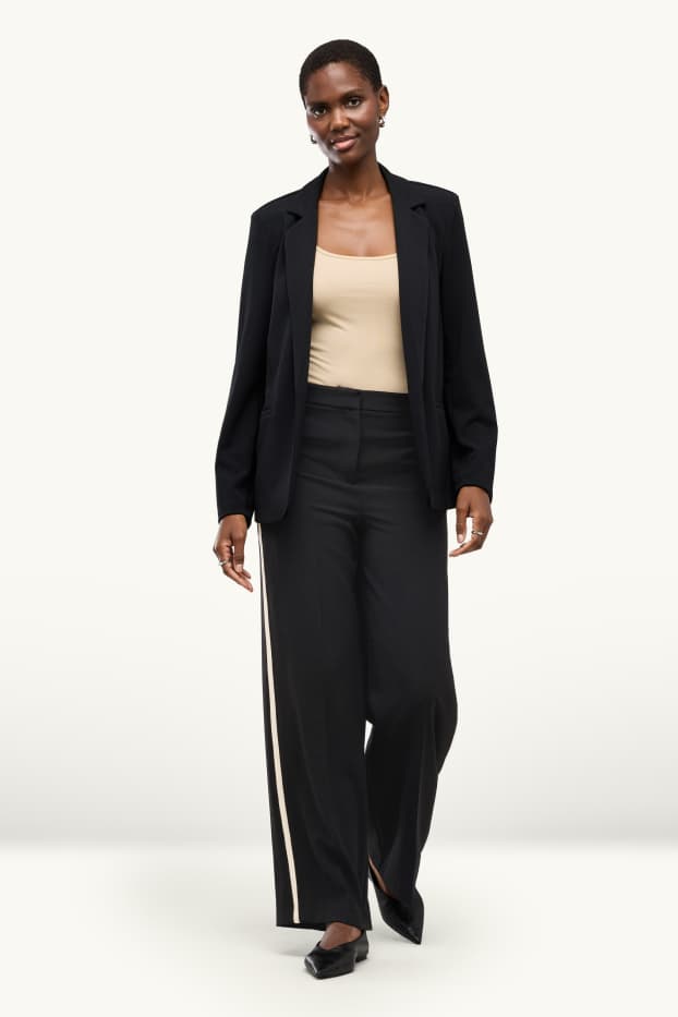 Damen - Business-Hose - High Waist - Regular Fit - schwarz