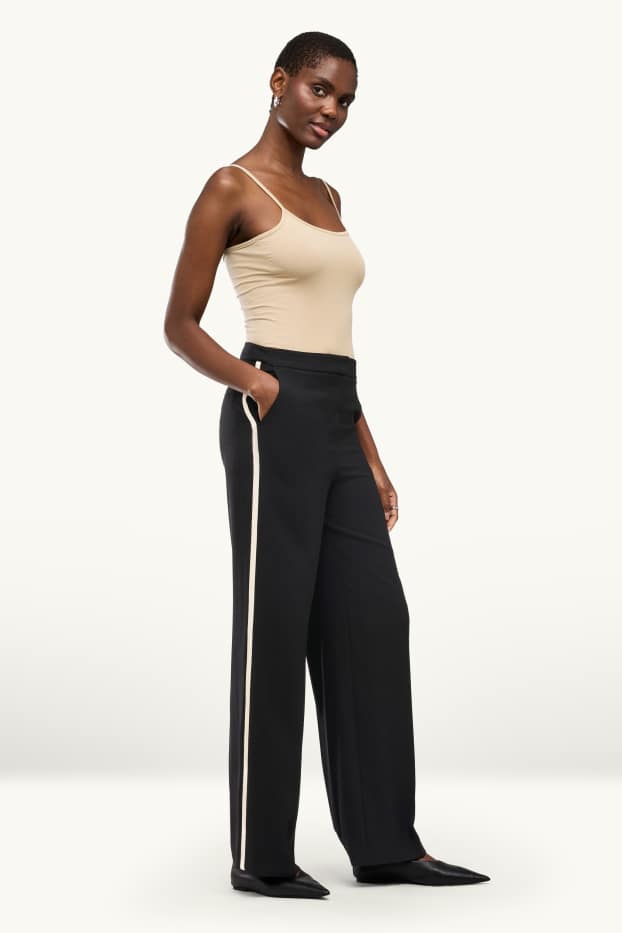Damen - Business-Hose - High Waist - Regular Fit - schwarz