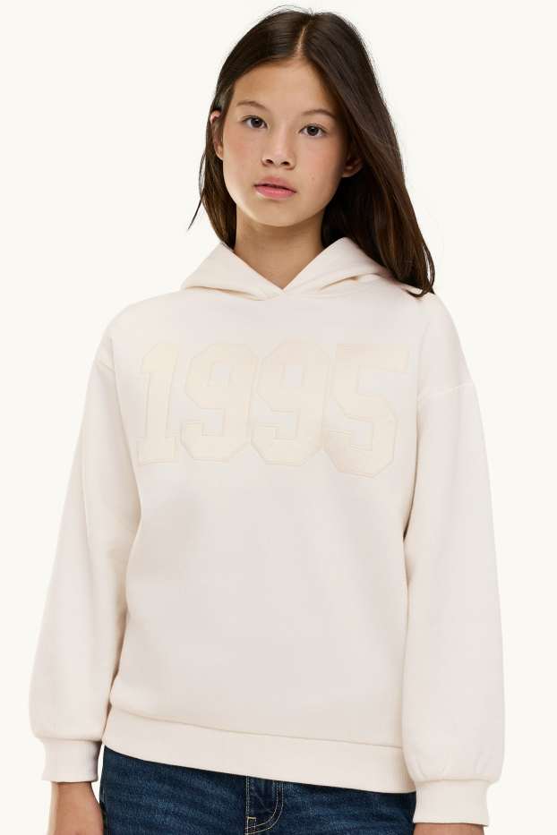 Kinderen: meisjes - Hoodie - crème wit