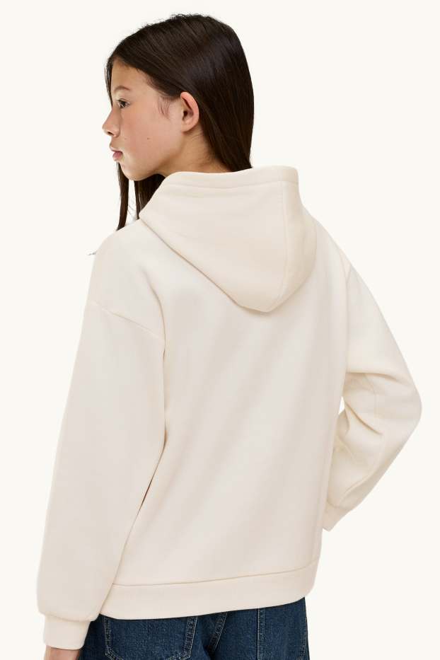 Kinderen: meisjes - Hoodie - crème wit