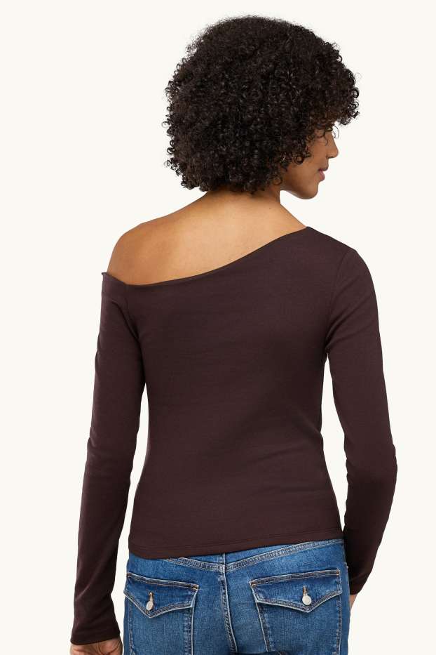 Donna - Maglia a maniche lunghe - marrone scuro