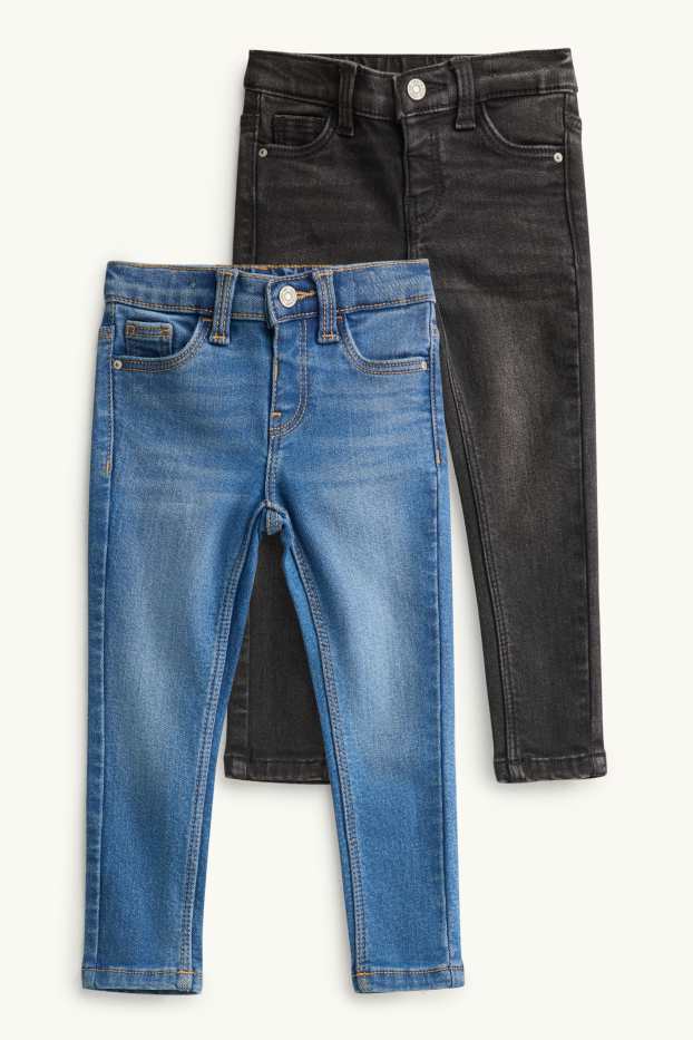 Kinder Mädchen - Multipack 2er - Skinny Jeans - blau / schwarz