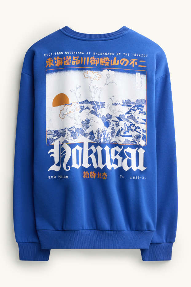 Pánské - Mikina - Katsushika Hokusai - modrá
