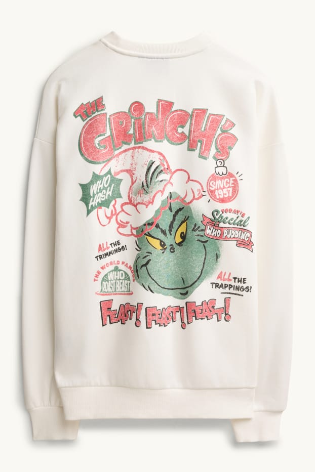 Herren - Weihnachts-Sweatshirt - Der Grinch - weiß