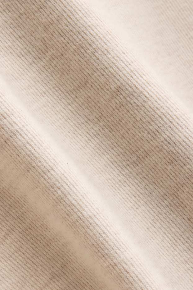 Damen - Langarmshirt - gerippt - hellbeige