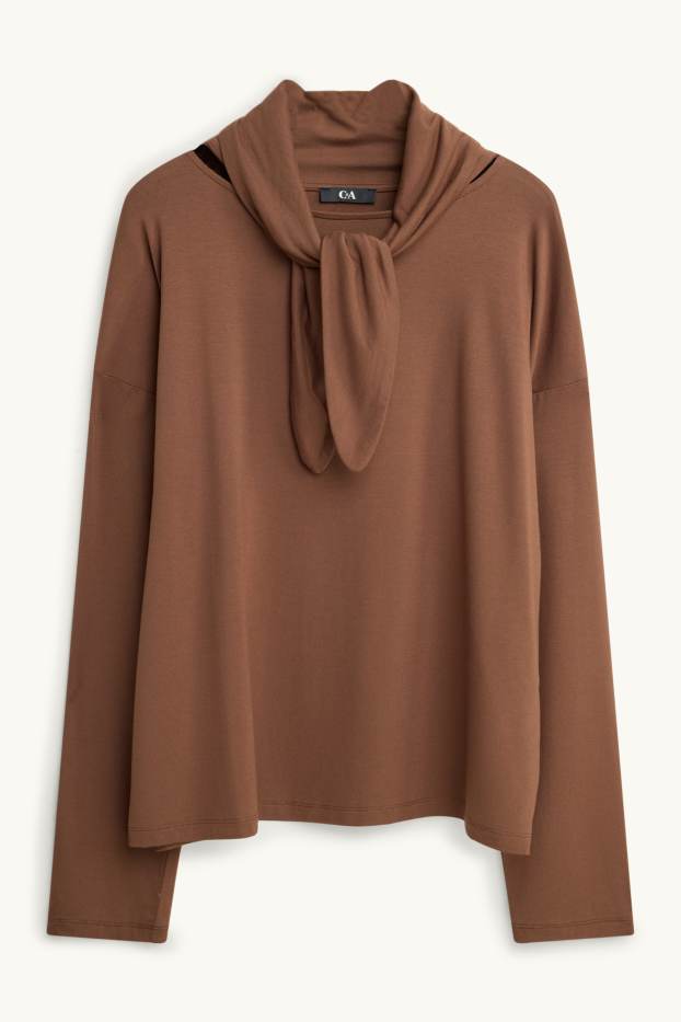 Donna - Maglia a maniche lunghe - regular fit - marrone