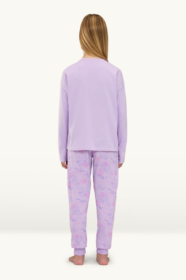 Copii - Fete - Lilo & Stitch - pijama - 2 piese - aspect lucios - mov