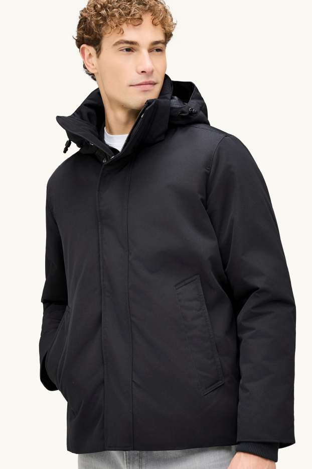Hommes - Veste à capuche - doublée - noir