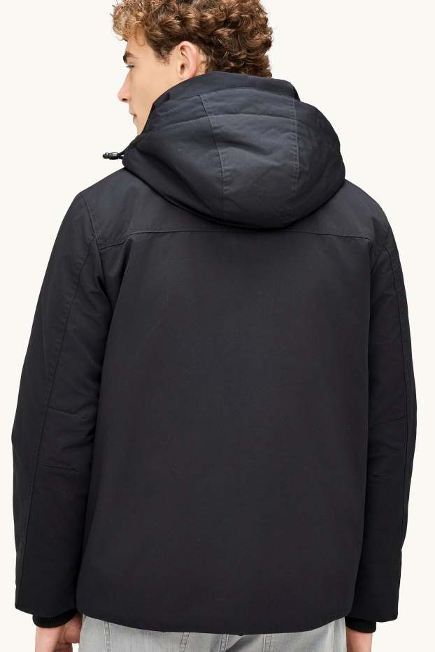 Hommes - Veste à capuche - doublée - noir