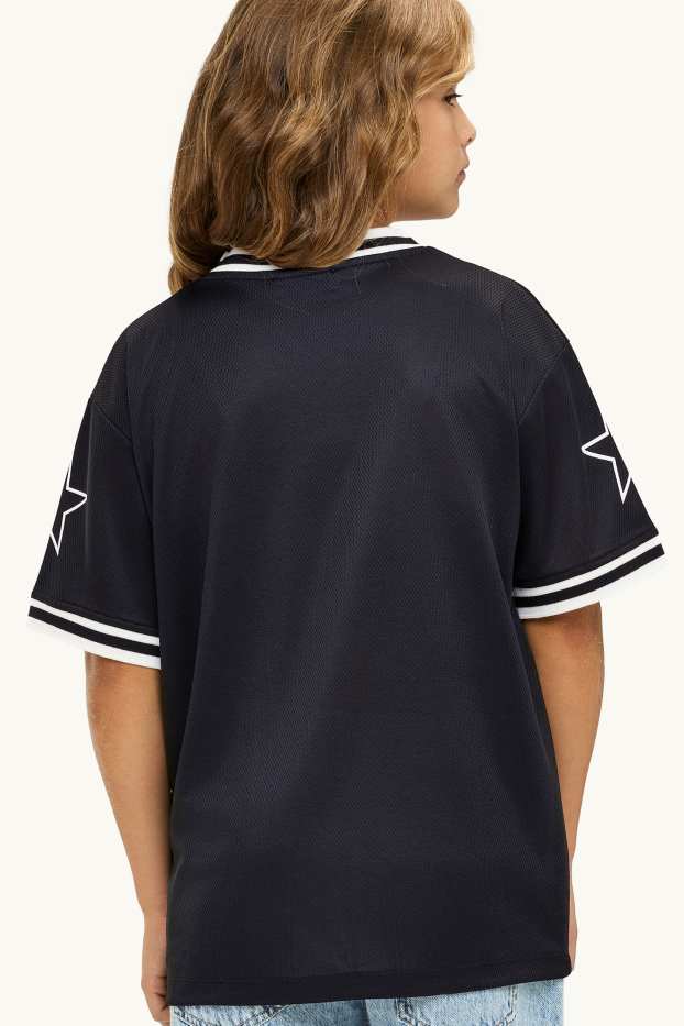 Children Girls - New York - short sleeve T-shirt - oversized - black / white