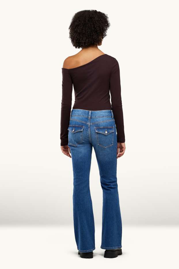 Women - Flared jeans - mid-rise waist - LYCRA ® - blue denim