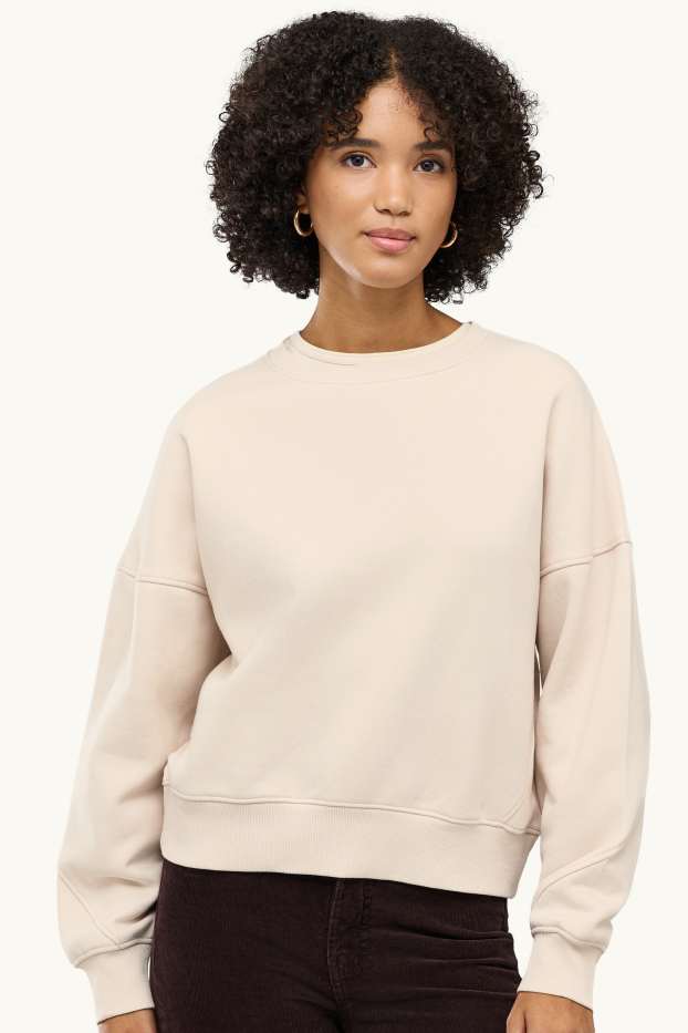 Dames - Sweatshirt - crèmekleurig
