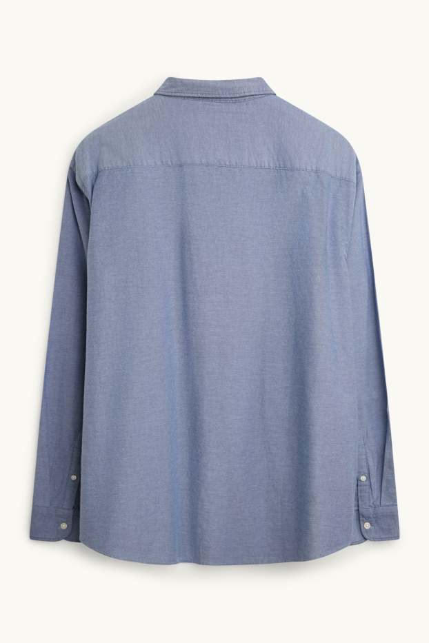 Men - Shirt - regular fit - button-down collar - blue