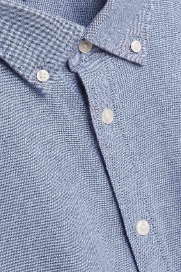 Men - Shirt - regular fit - button-down collar - blue