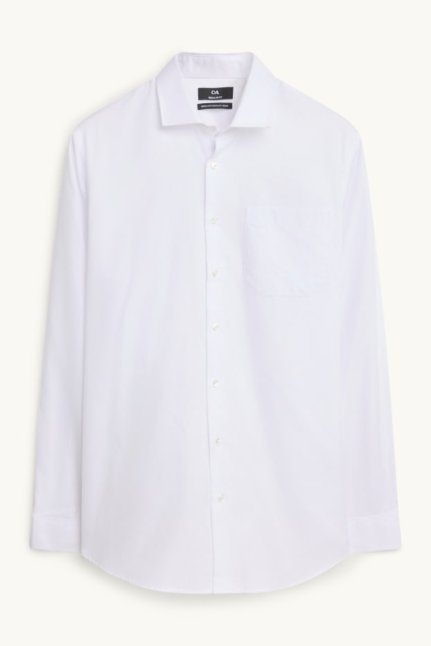 Uomo - Camicia business - regular fit - colletto alla francese - facile da stirare - bianco