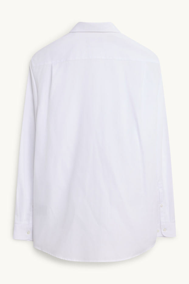 Uomo - Camicia business - regular fit - colletto alla francese - facile da stirare - bianco