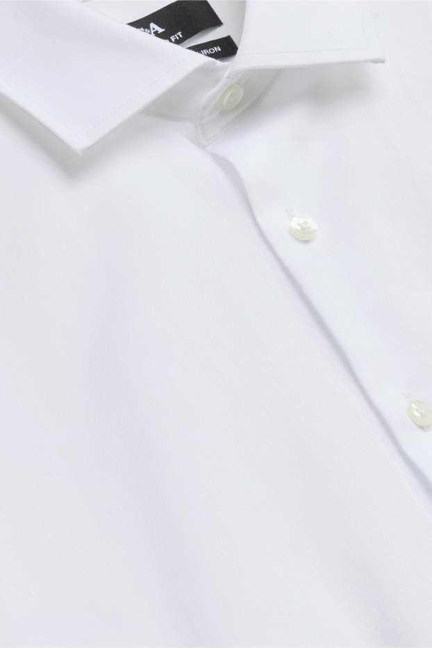 Uomo - Camicia business - regular fit - colletto alla francese - facile da stirare - bianco