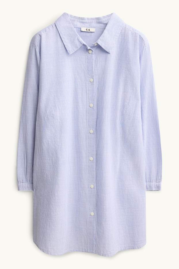 Donna - Blusa - a righe - blu / bianco