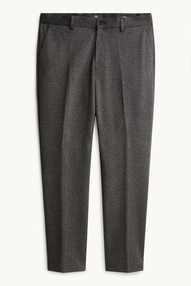 Hommes - Pantalon de costume - slim fit - texturé - gris anthracite