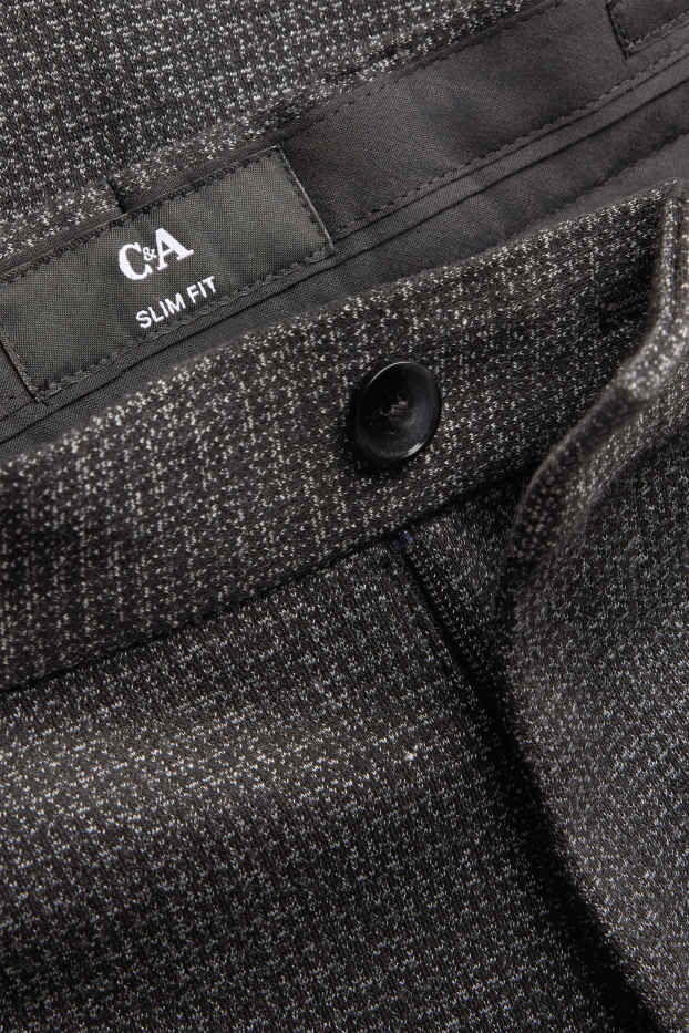 Hommes - Pantalon de costume - slim fit - texturé - gris anthracite