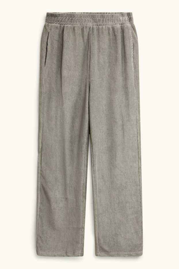 Herren - Jogginghose - Relaxed Fit - gerippt - khaki