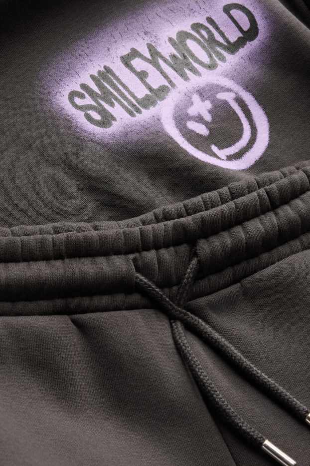Enfants filles - SmileyWorld® - ensemble - sweat à capuche et pantalon de jogging - 2 pièces - gris foncé