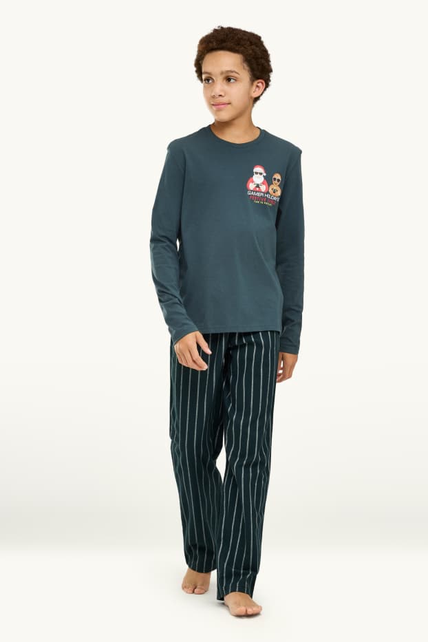Enfants garçons - Pyjama de Noël - vert foncé