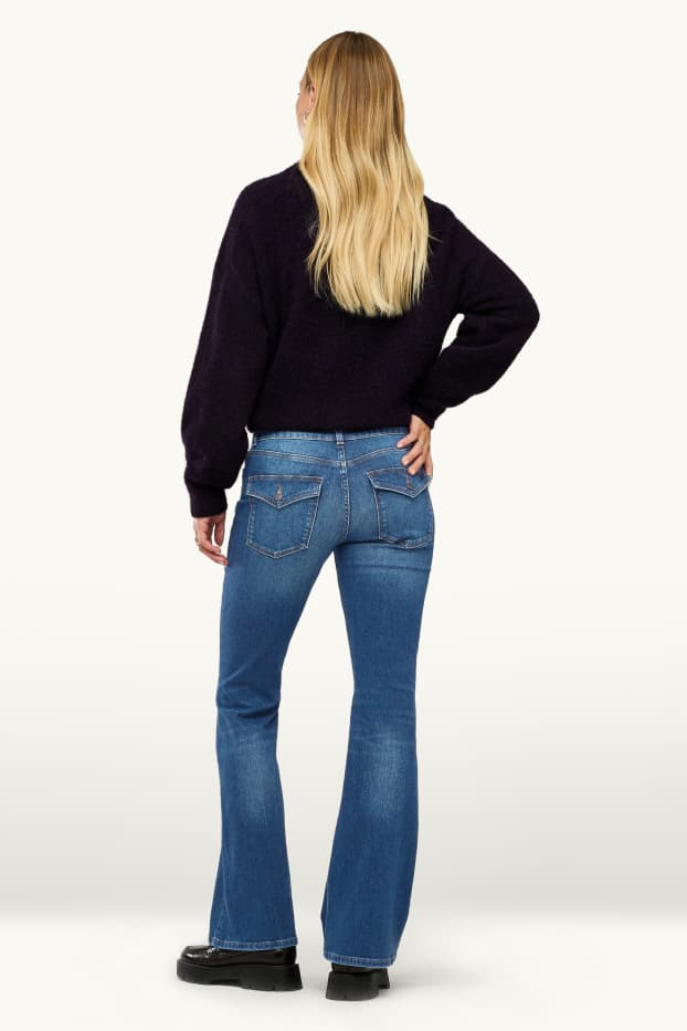 Women - Flared jeans - mid-rise waist - LYCRA ® - blue denim