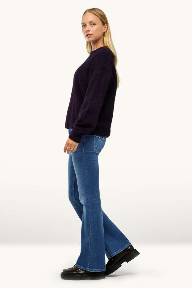 Women - Flared jeans - mid-rise waist - LYCRA ® - blue denim