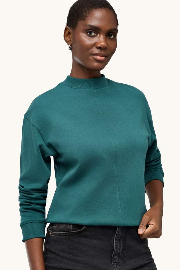 Femmes - Haut à manches longues - relaxed fit - bleu pétrole