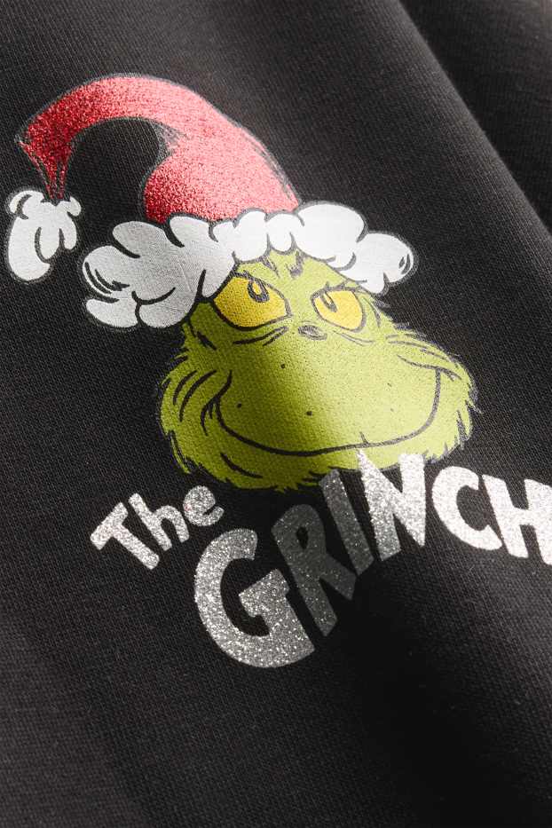 Kinder Mädchen - Der Grinch - Weihnachts-Hoodie - Glanz-Effekt - schwarz