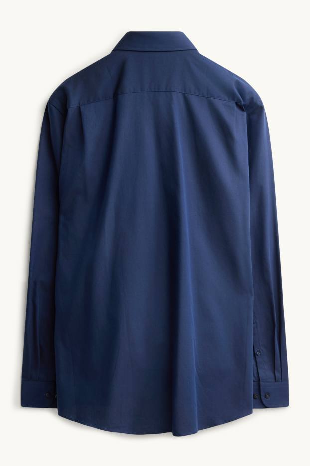 Uomo - Camicia business - regular fit - colletto all’italiana - facile da stirare - blu scuro