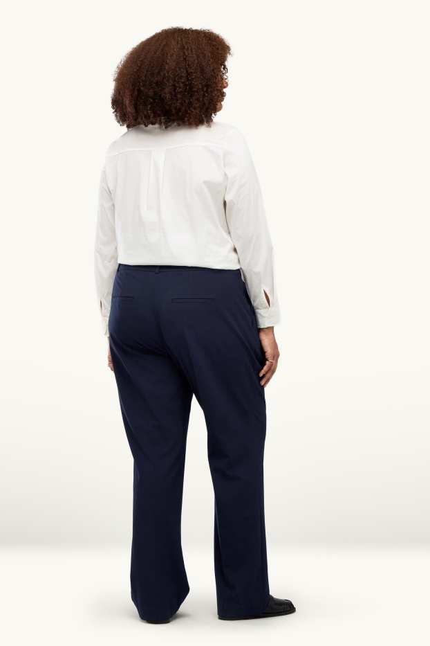 Damen - Business-Hose - Mid Waist - Straight Fit - Mix & Match - schwarz