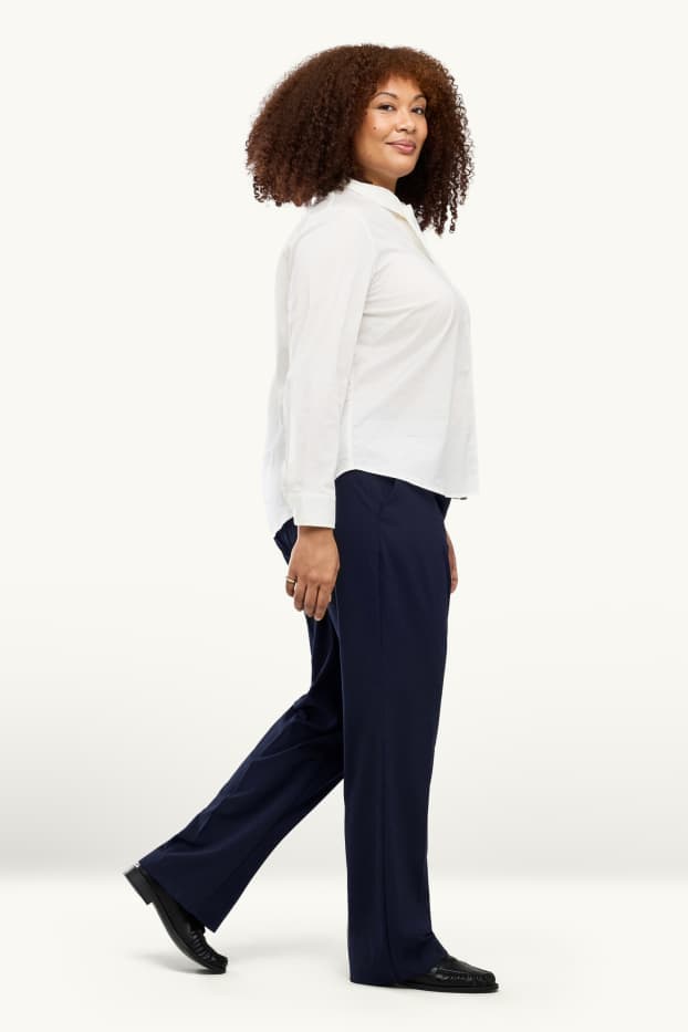 Damen - Business-Hose - Mid Waist - Straight Fit - Mix & Match - schwarz