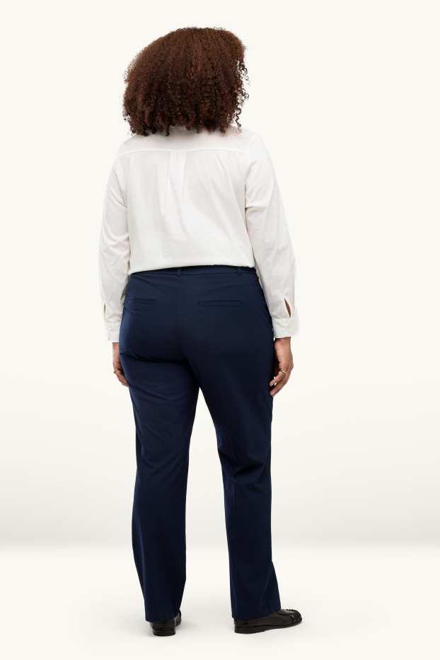 Damen - Business-Hose - Mid Waist - Straight Fit - Mix & Match - dunkelblau