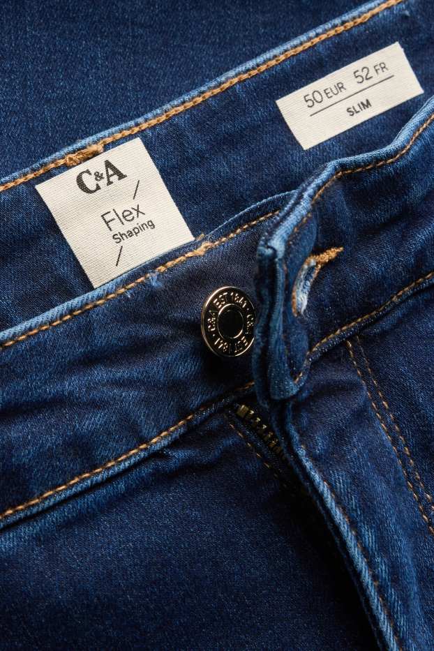 Femei - Slim jeans - talie medie - jeans modelatori - LYCRA® - denim-albastru