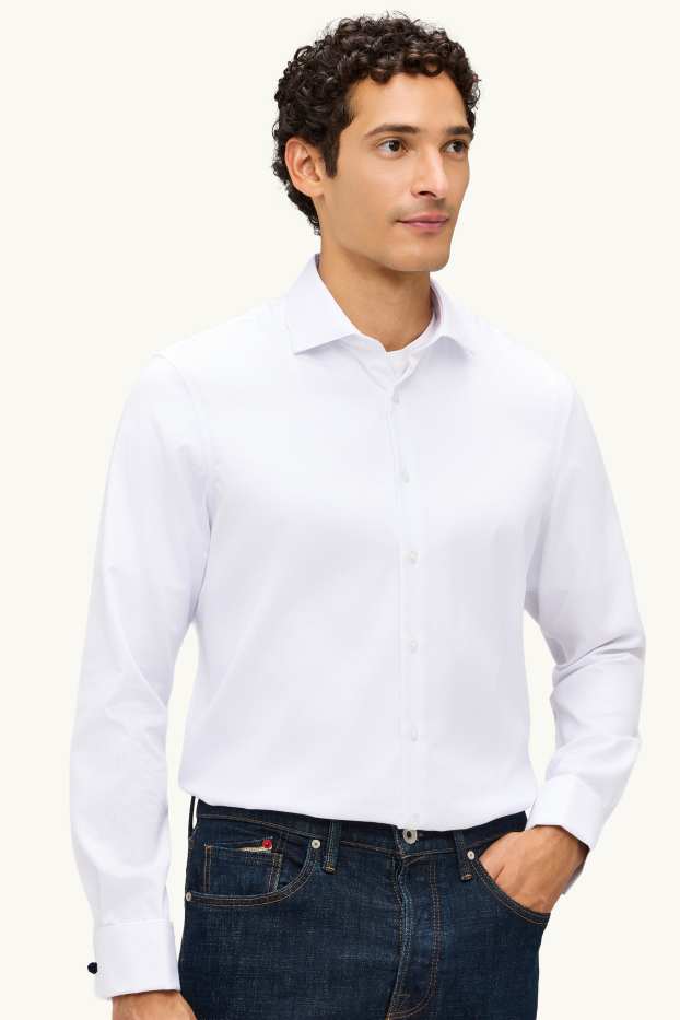 Home - Camisa formal - regular fit - cutaway - no requereix planxada - blanc