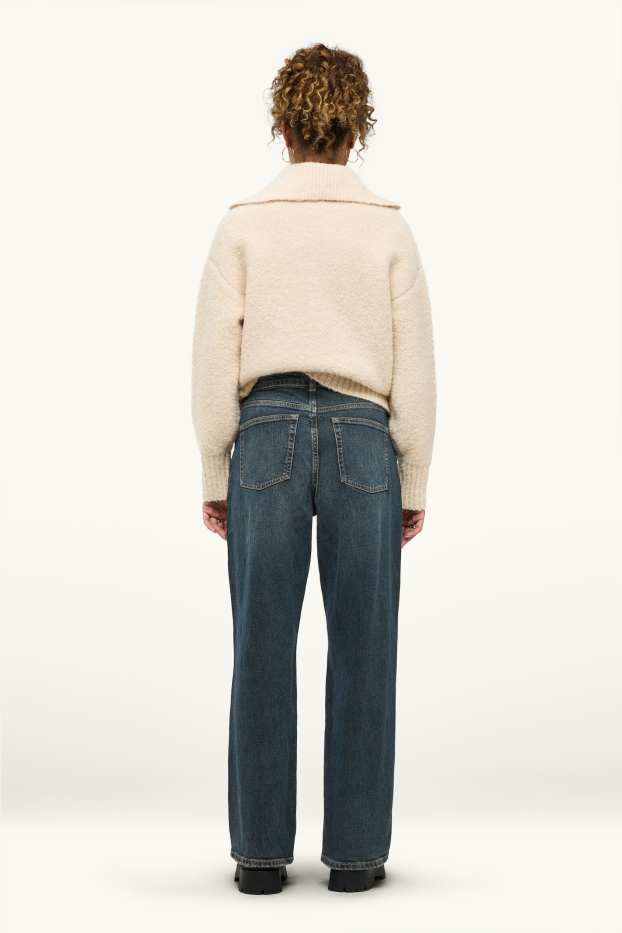 Dames - Baggy jeans - mid waist - jeansdonkerblauw