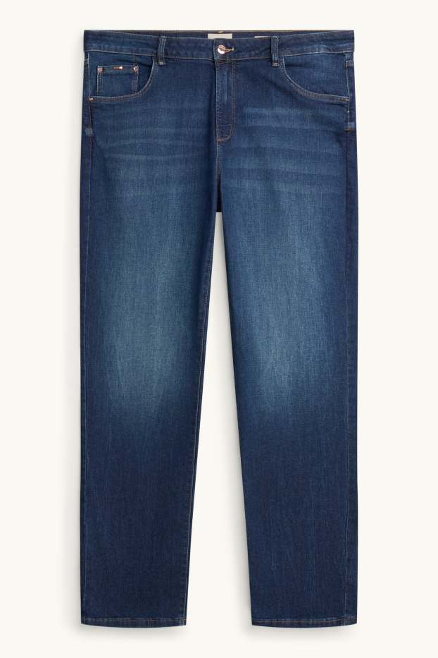 Femei - Straight jeans - talie medie - LYCRA® - denim-albastru închis