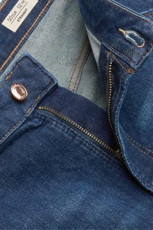 Femei - Straight jeans - talie medie - LYCRA® - denim-albastru închis