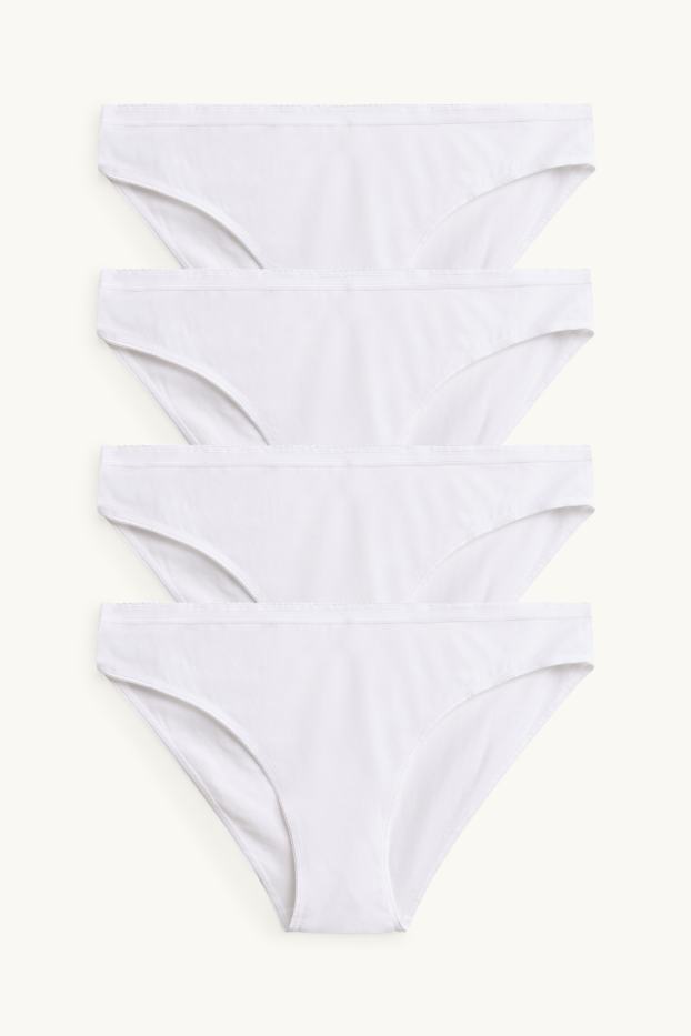 Dames - Set van 4 - slip - wit