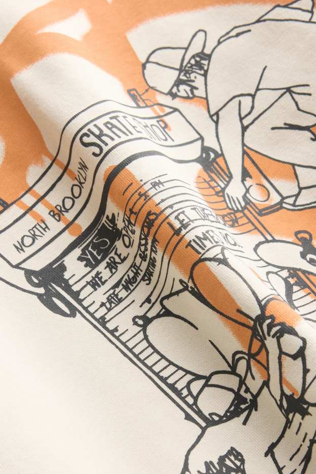 Children Boys - Skater - hoodie - orange / cremewhite