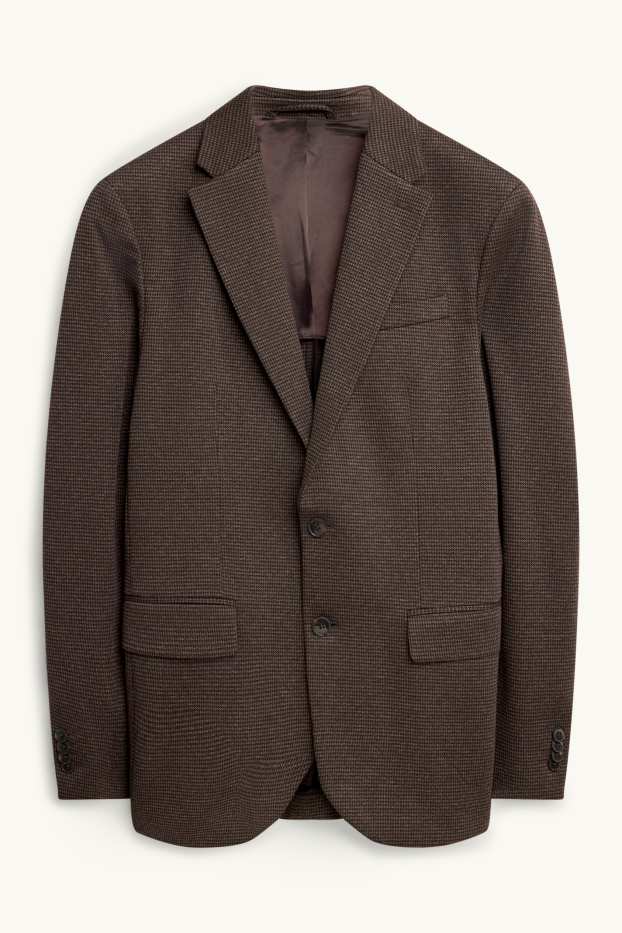 Uomo - Giacca coordinabile - slim fit - tramata - marrone scuro