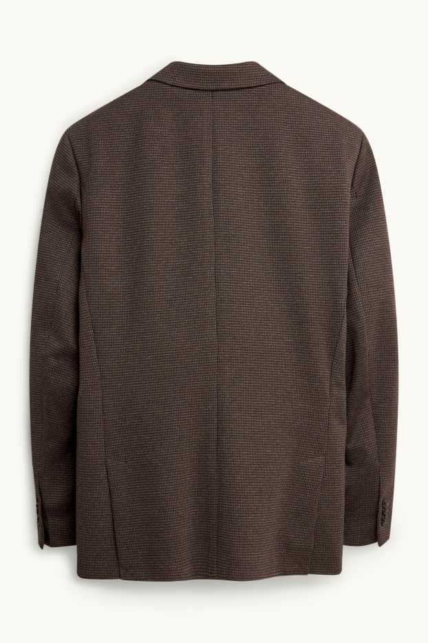 Uomo - Giacca coordinabile - slim fit - tramata - marrone scuro
