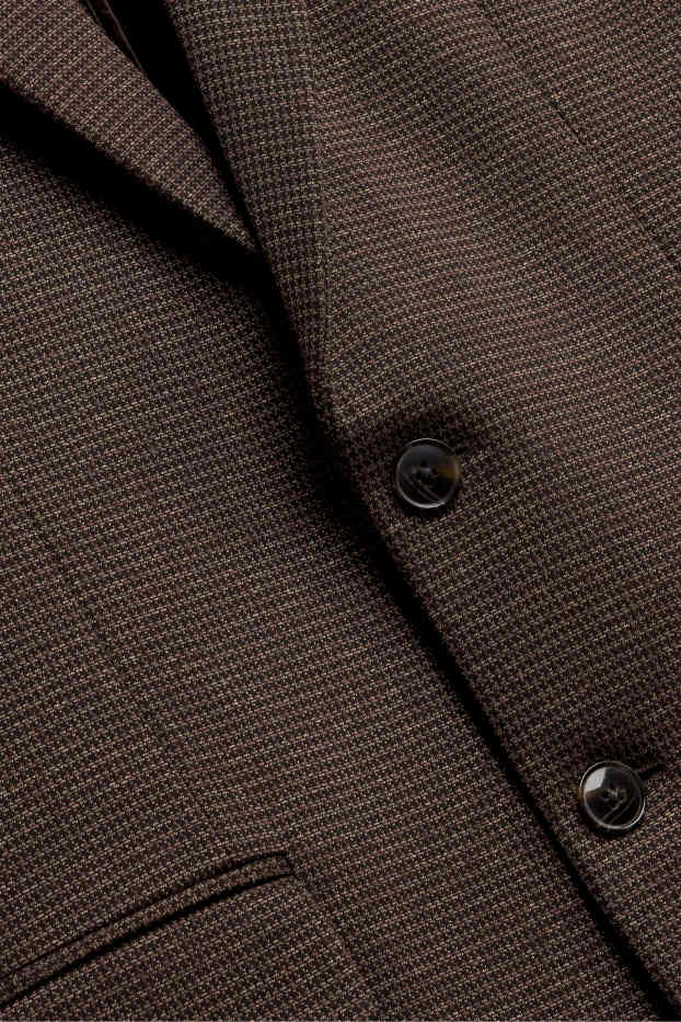 Uomo - Giacca coordinabile - slim fit - tramata - marrone scuro