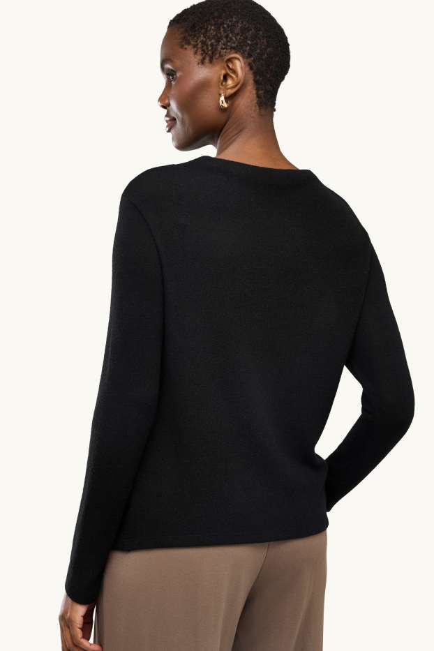 Femmes - Haut à manches longues - slim fit - noir