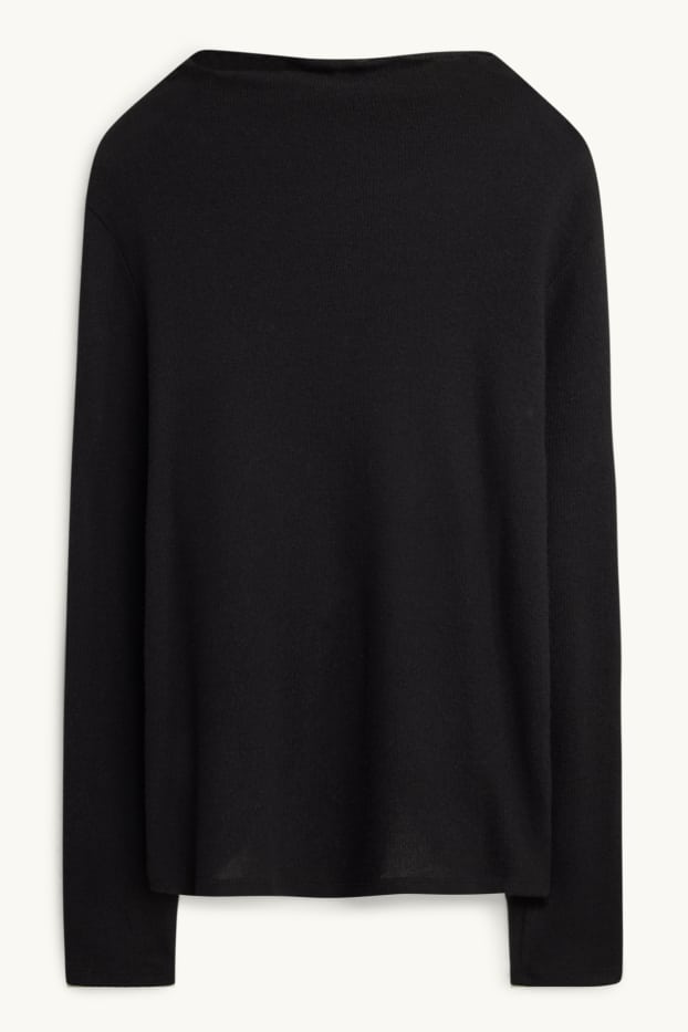 Femmes - Haut à manches longues - slim fit - noir