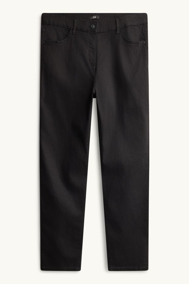 Femei - Slim jeans - talie medie - denim-gri închis