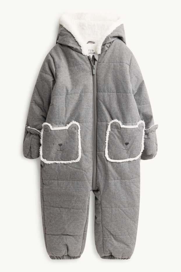 Baby: jongens - Baby snowsuit - grijs