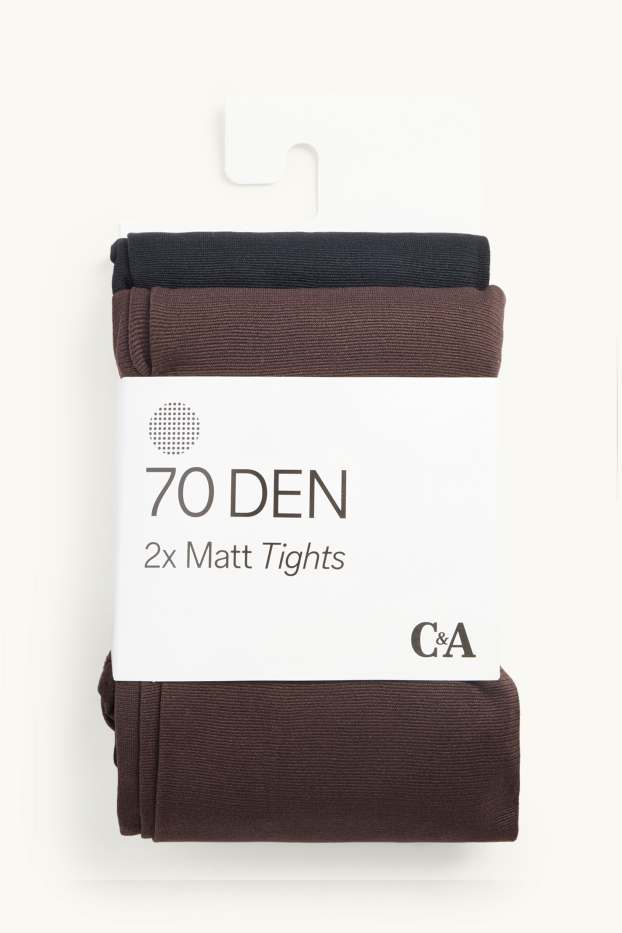 Dames - Set van 2 - panty - 70 DEN - bruin